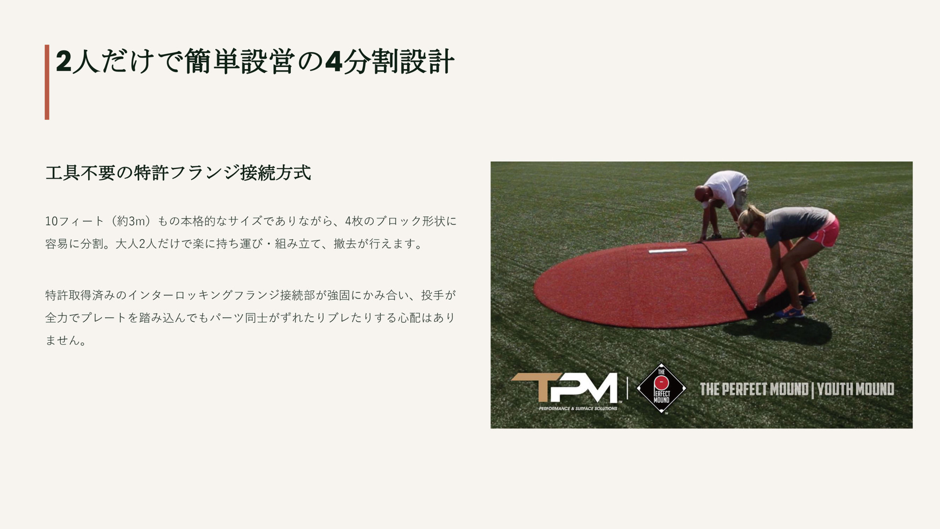 2人だけで簡単設営の4分割設計